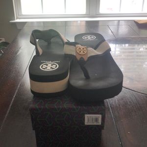 Tory Burch wedge flip flops